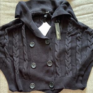 Willi Smith Black Cable Knit Shrug Sweater